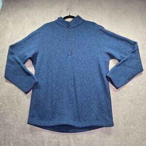 Cabela's Jacket Men's Large Classic Fit 1/4 Zip Fleece Dark Blue EUC Soft